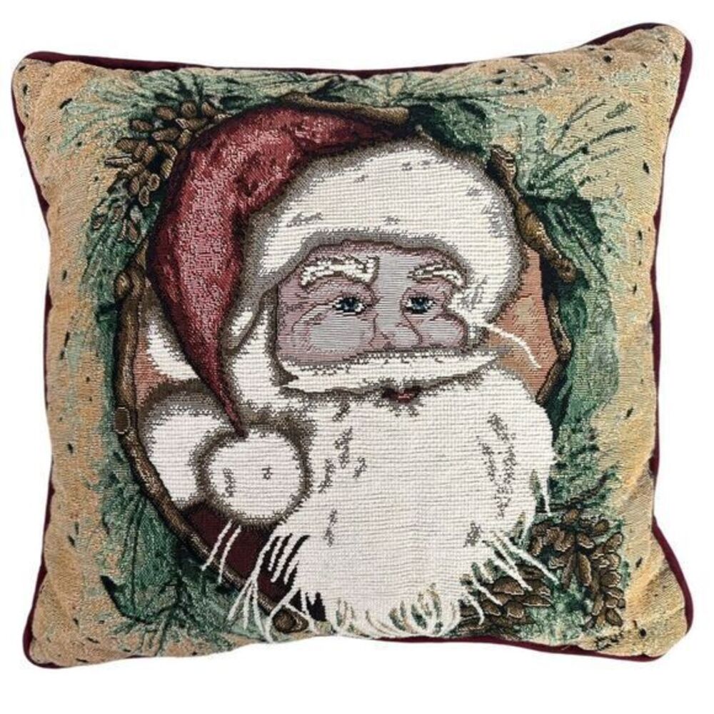 La France‎ Home Decorative Throw Pillow Tapestry Santa Clause Christmas Cushion